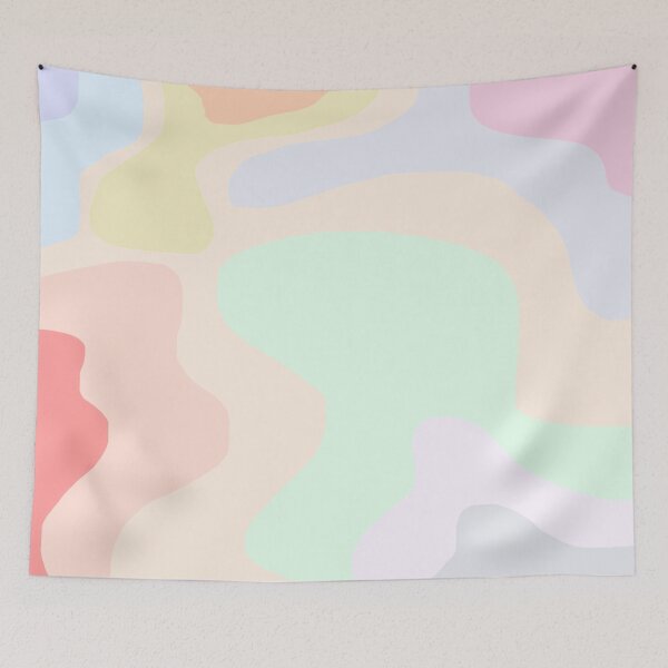 Item preview, Minimalist Abstract Pastels Geometric rounded fun shapes tapestry  designed and sold by PeterProtozoa.