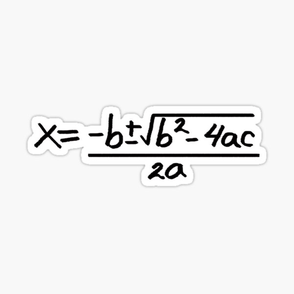 " Quadratic Equation Formula" Sticker by irisuniverse | Redbubble