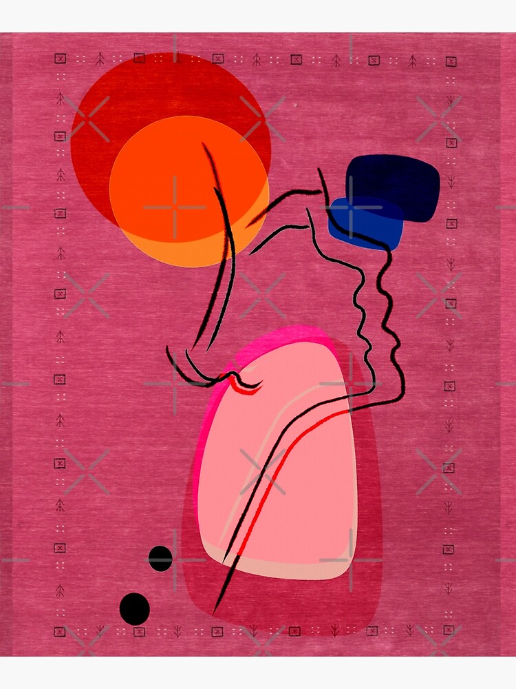 Pink Abstract Berber Moroccan Style Artwork. by Arteresting
