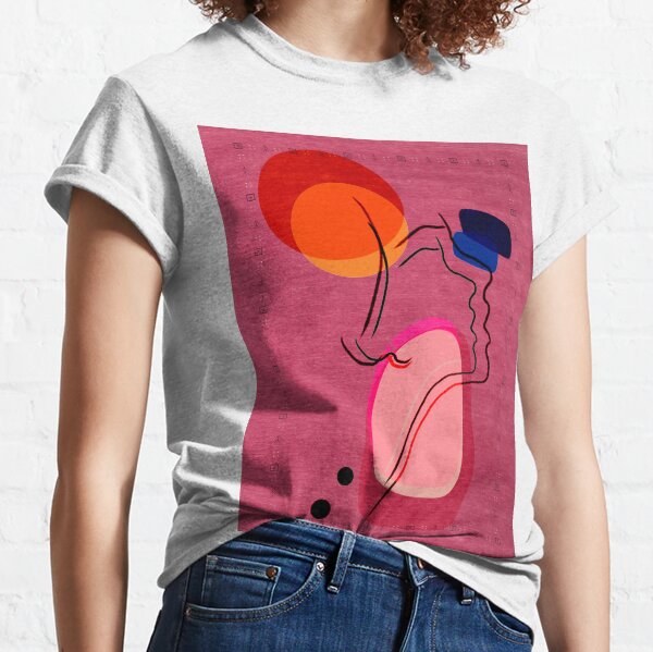 Pink Abstract Berber Moroccan Style Artwork. Classic T-Shirt