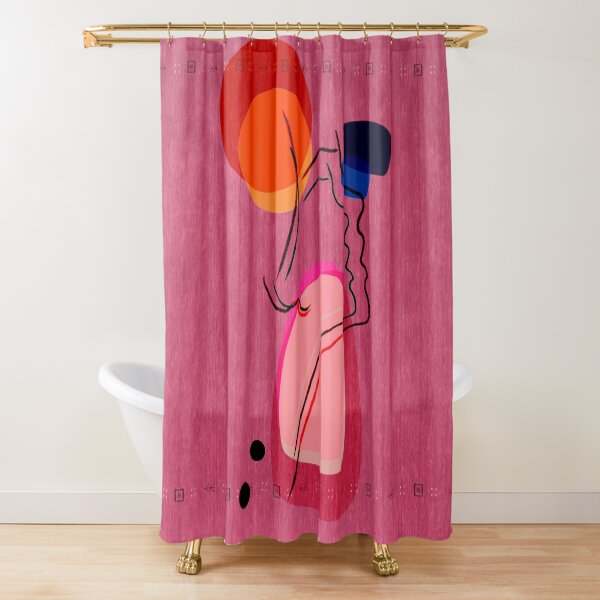 Pink Abstract Berber Moroccan Style Artwork. Shower Curtain