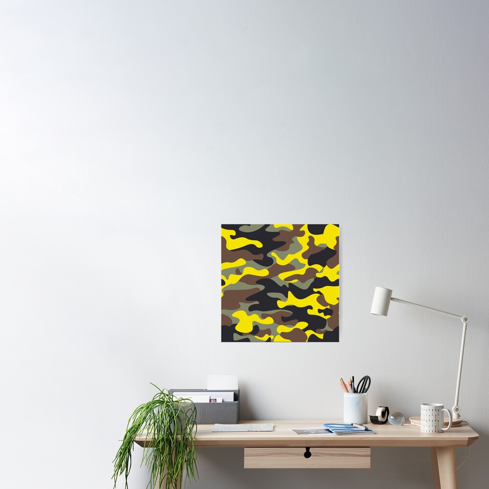 Yellow Black Camouflage Pattern Poster for Sale by CamoPatterns