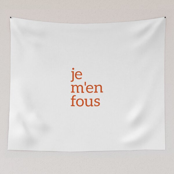 Item preview, je men fous, French Words, Dont care, French Slogan designed and sold by Minimalist Quotes and Sayings.