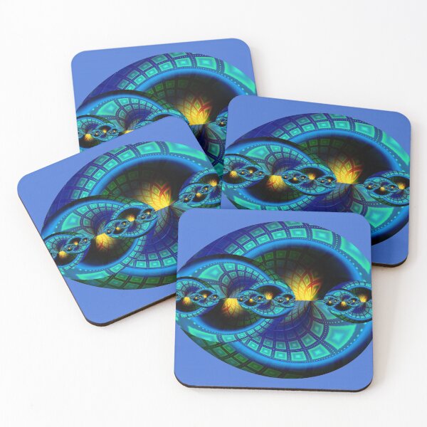 Item preview, Turquoise blue egg shape fractal designed and sold by pinkal.