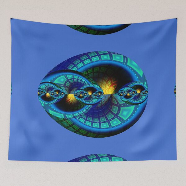 Item preview, Turquoise blue egg shape fractal designed and sold by pinkal.