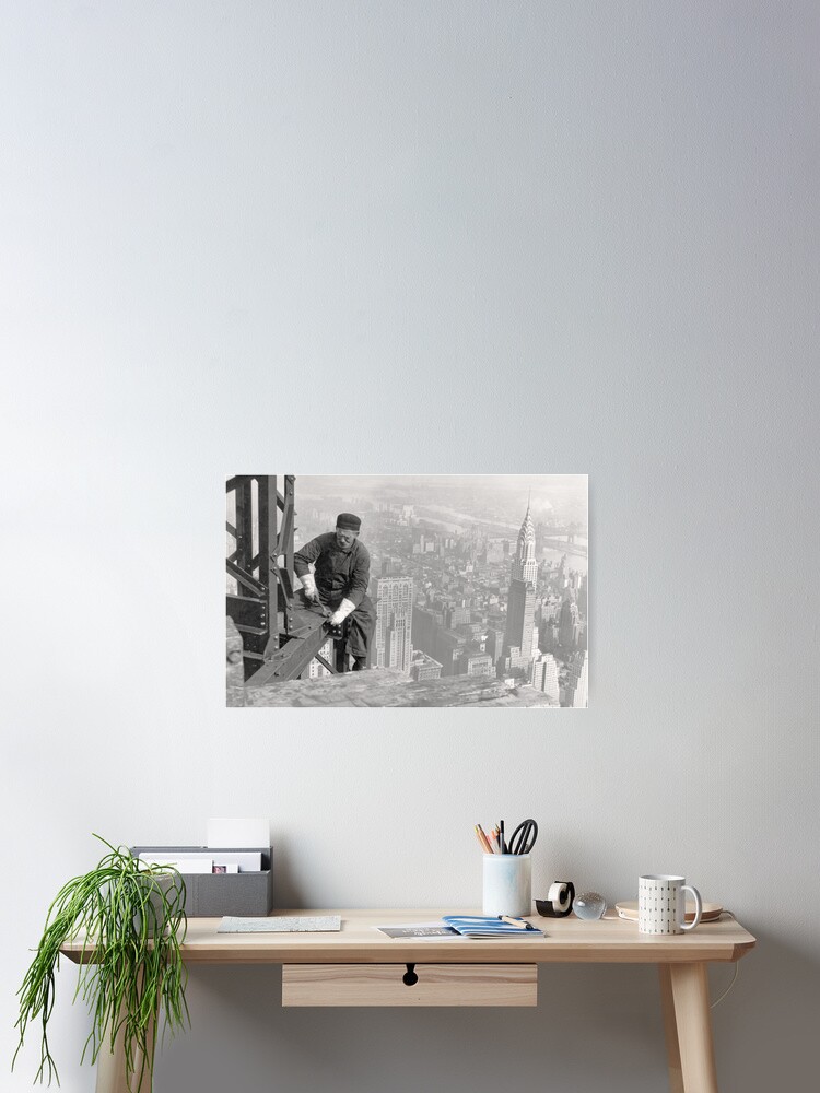 Poster Travailleur De L Empire State Building Construction New York City Photo Par Geekuniverse Redbubble