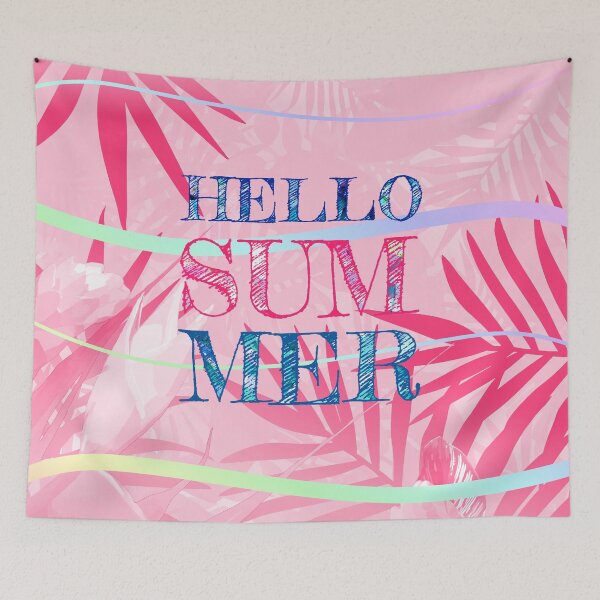 Item preview, Hello Summer Typography Tropical in Pink designed and sold by oursunnycdays.
