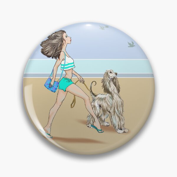 Artikelvorschau, Afghan Hound und Freund am Strand. entworfen und verkauft von chepea2.