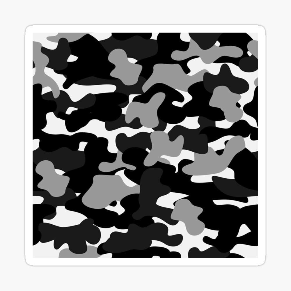 Black White Gray Camouflage Seamless Digital Paper Background