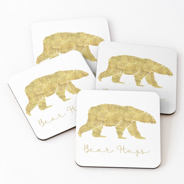 Item preview, Bear Hugs - Polar bear in gold glitter effect - Bear hugs designed and sold by Latch Farm  Studios.