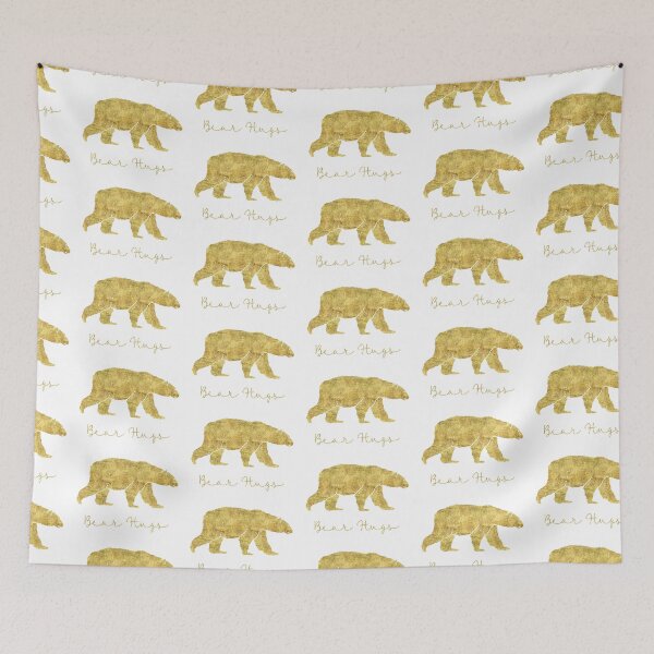 Item preview, Bear Hugs - Polar bear in gold glitter effect - Bear hugs designed and sold by Latch Farm  Studios.
