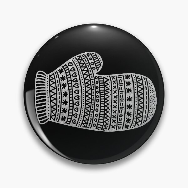 Item preview, Silver metallic effect winter mitten glove transparent background designed and sold by Latch Farm  Studios.