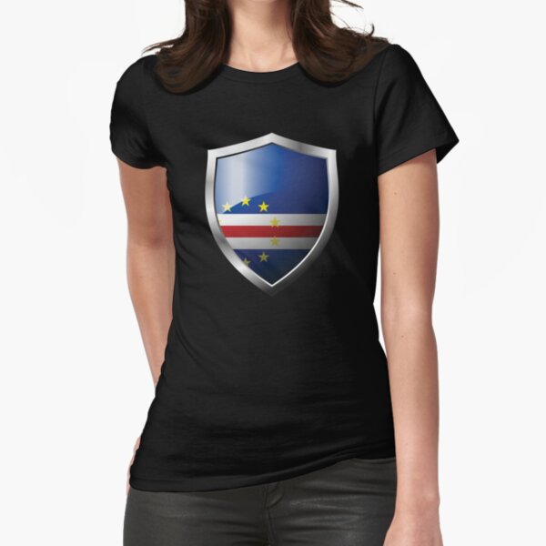 Drapeau du Cabo Verde fort Bouclier Pays T-shirt moulant