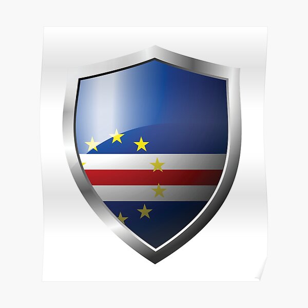 Drapeau du Cabo Verde fort Bouclier Pays Poster
