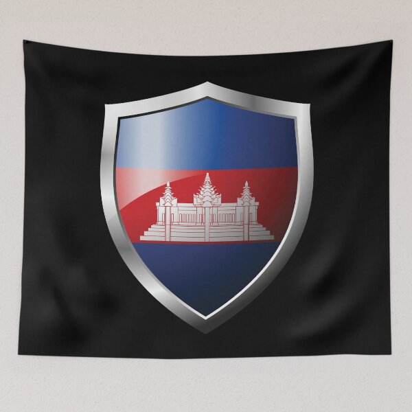Item preview, Strong Cambodia Flag Shield Country designed and sold by HelloFromAja.