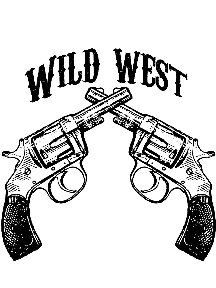 Wild West Crossed Revolvers Kids T Shirt By Milosx Redbubble