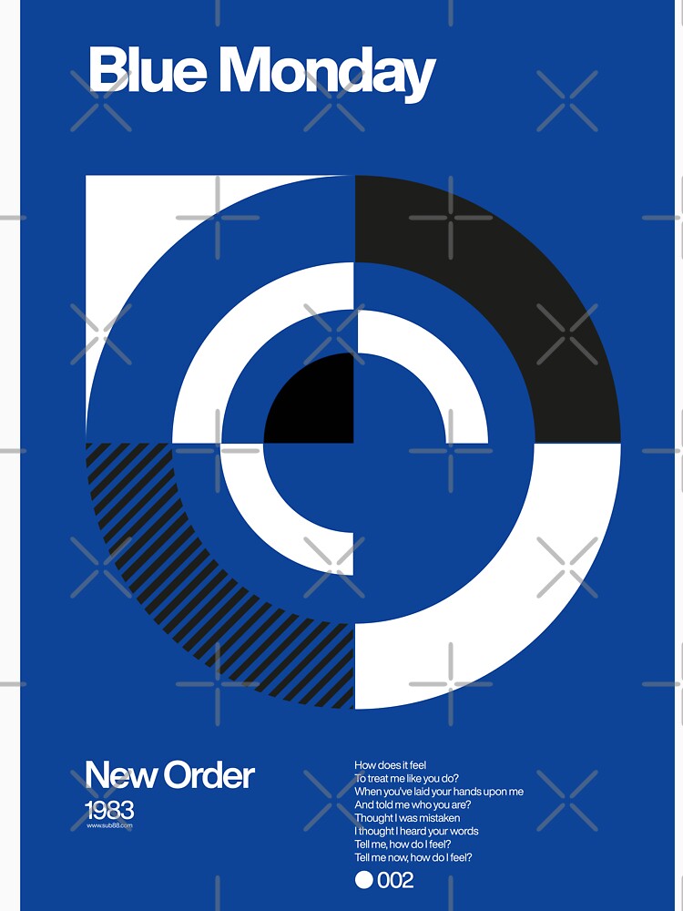 Blue Monday - New Order Typographic Poster by sub88