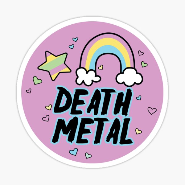 "Death Metal Kawaii Cute" Sticker for Sale by lmckinneyba Redbubble