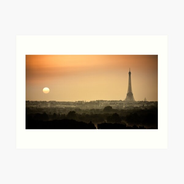 Lever de soleil sur Paris et la tour Eiffel Impression artistique