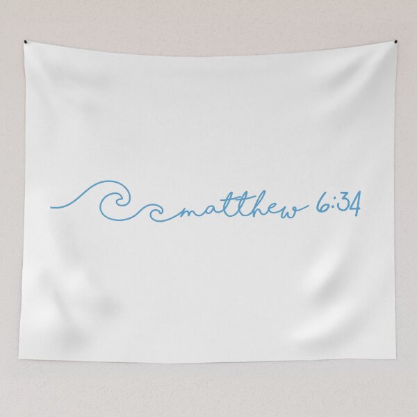 Item preview, Matthew 6:34 Waves Bible Verse designed and sold by move-mtns.