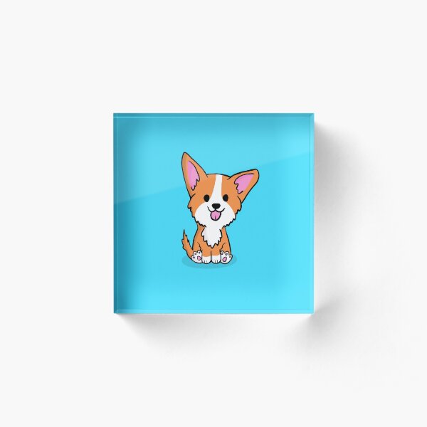 Corgi galés kawaii Bloque acrílico