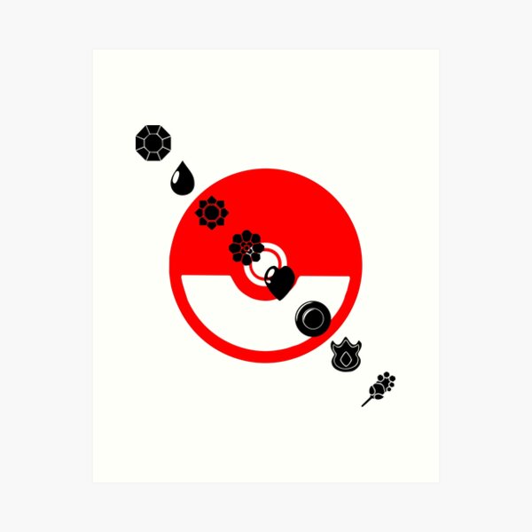 Pokemon Black Badges  Art Print