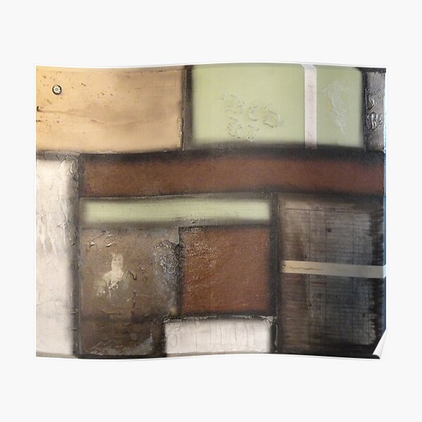 Earth Tones with Antique Imagery Poster