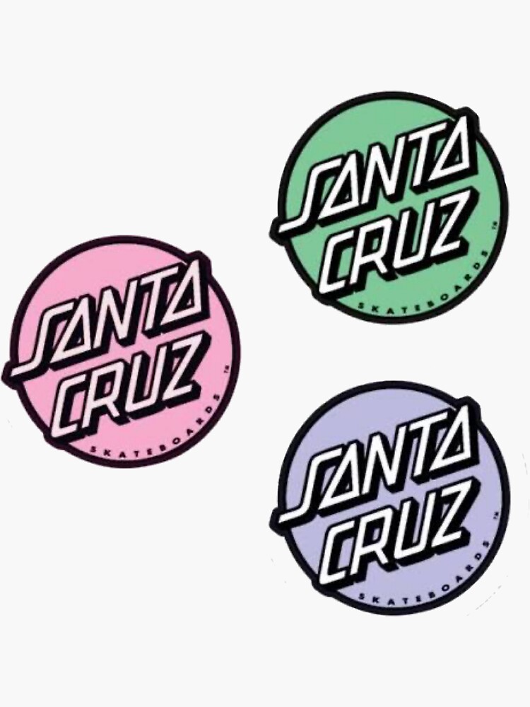 Mini Santa Cruz stickers three pack pastel by maddiesartworks