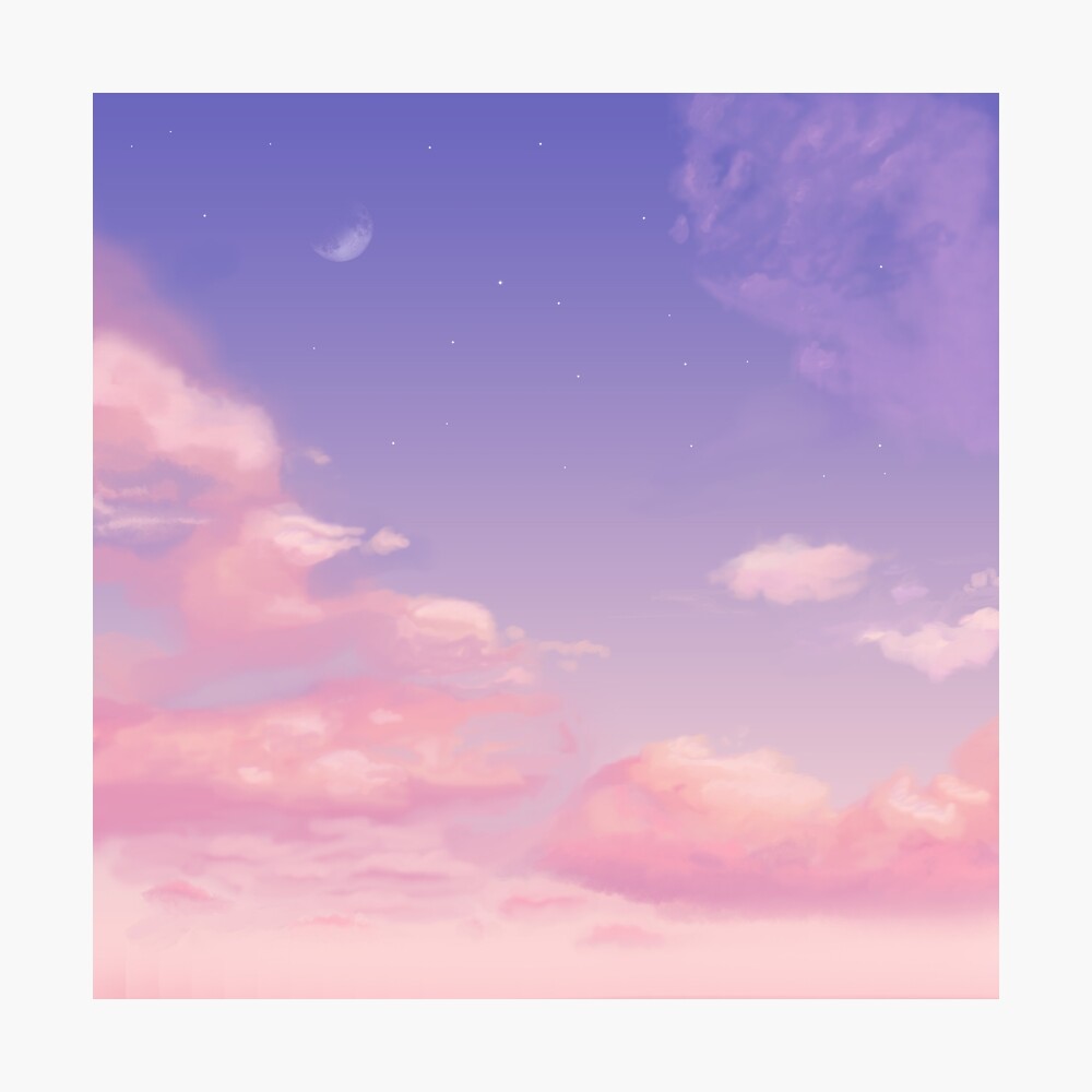 Sky Purple Aesthetic Lofi Poster By Trajeado14 Redbubble