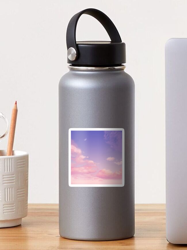 Sky Purple Aesthetic Lofi Water Bottle by trajeado14