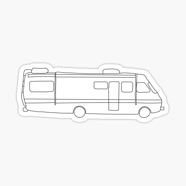 Breaking Bad Rv Minimal Line Drawing Sticker By Simonneedham Redbubble