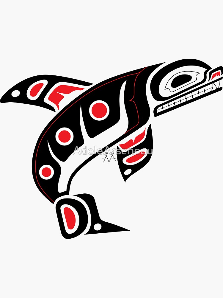 Thumbnail 3 of 3, Sticker, Southern J-Pod Orca designed and sold by AdeleArseneau.