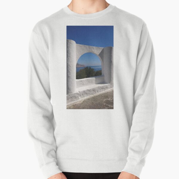 Aegean view, single arch, Symi (vertical) Pullover Sweatshirt