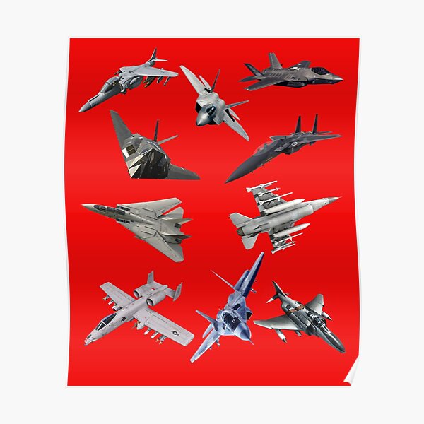 F22 Raptor F18 Hornet F14 Tomcat F15 Eagles Us Fighter Jets Poster