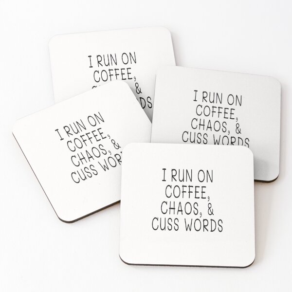 Item preview, I run on coffee, chaos, and cuss words, mom shirt, mom gift, funny mom shirt, coffee shirt designed and sold by walidsam07.