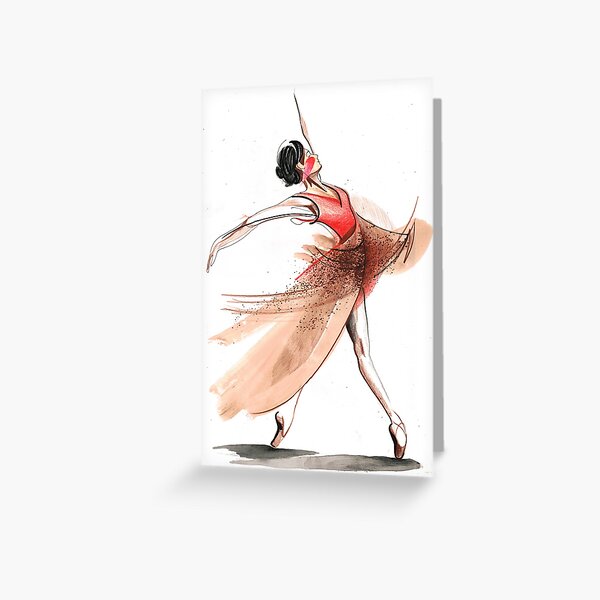 Vista previa del artículo con la obra «Dibujo original de danza de ballet expresiva», diseñado y vendido por CatarinaGarcia.
