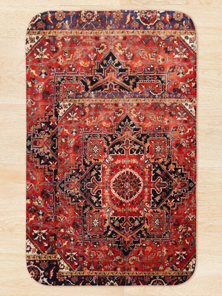 Alternate view of Heriz Antique Vintage Boho Persian Carpet Print Bath Mat