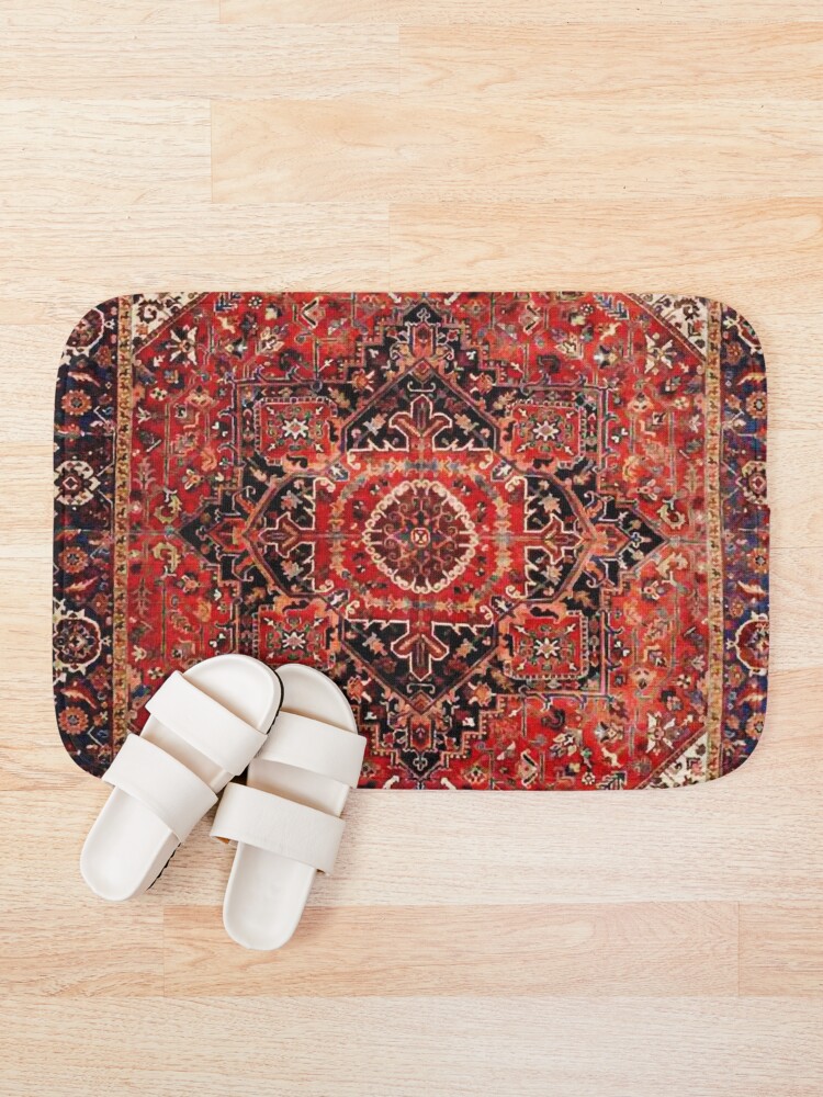 Alternate view of Heriz Antique Vintage Boho Persian Carpet Print Bath Mat
