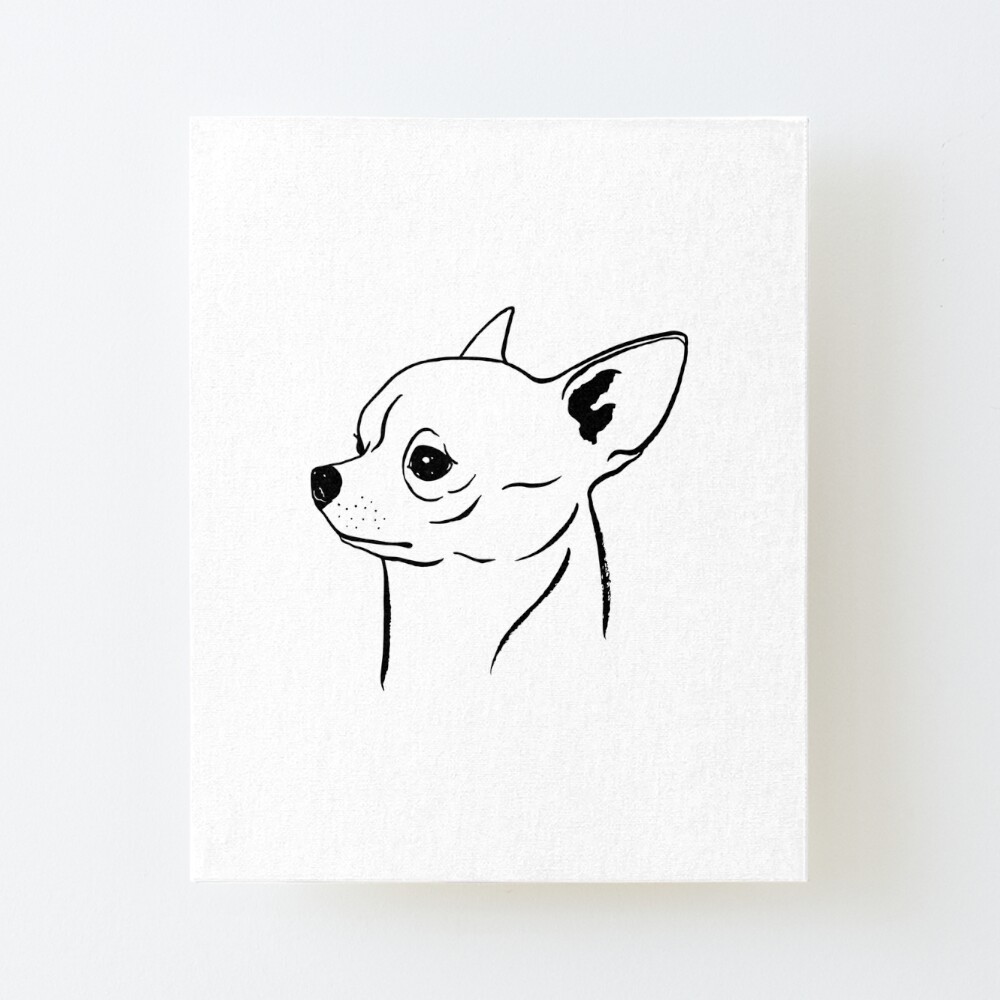 Chihuahua Black And White Art Board Print By Illucalliart Redbubble