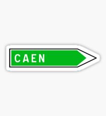 Caen, Road Sign, France Sticker