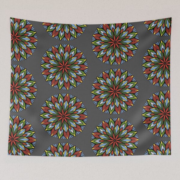 Item preview, Coloured Mandala on grey designed and sold by susyrdesign.