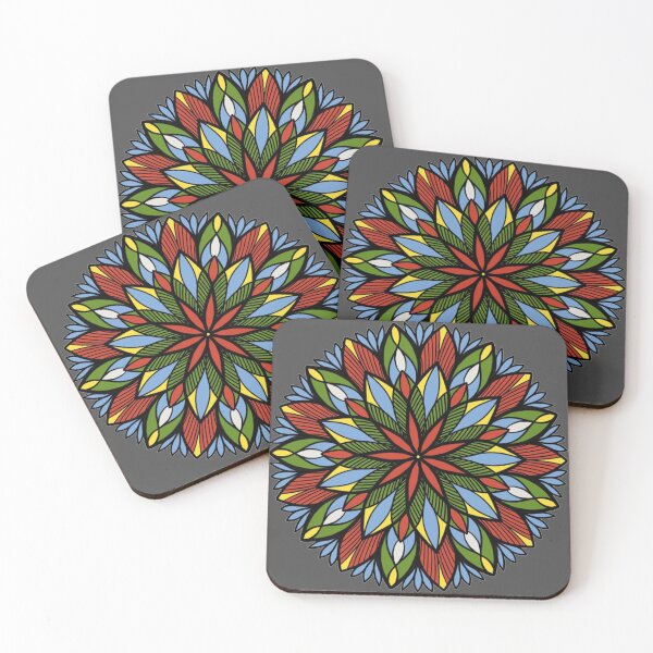 Item preview, Coloured Mandala on grey designed and sold by susyrdesign.