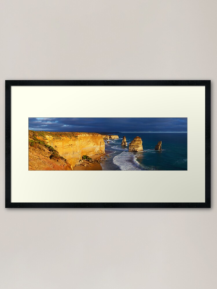 Thumbnail 2 of 7, Framed Art Print, Dramatic Light over the Twelve Apostles, Victoria, Australia designed and sold by Michael Boniwell.