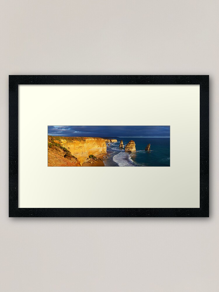 Thumbnail 2 of 7, Framed Art Print, Dramatic Light over the Twelve Apostles, Victoria, Australia designed and sold by Michael Boniwell.