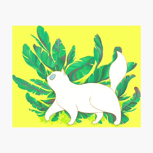 Item preview, White Cat in the Jungle designed and sold by SingDoodle.