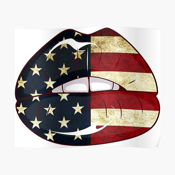 Red White Blue Fourth of July Flag Kiss clipart 4th of july png files for sublimation download American Tie Dye Lips PNG lips designs