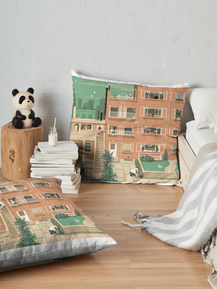 Alternate view of Travel Posters - Hitchcock's Rear Window - Greenwitch Village New York Floor Pillow
