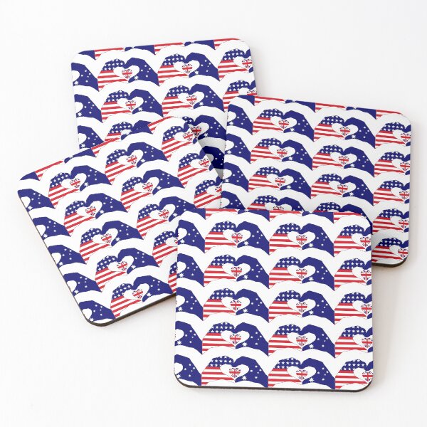 Item preview, We Heart USA & Australia Patriot Flag Series  designed and sold by Carbon-Fibre Media.