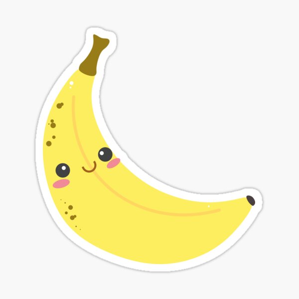 Cute Kawaii Banana Sticker For Sale By Tamgustam Redbubble