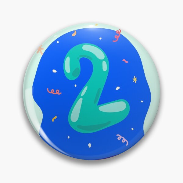 Colourful Number 2 (Two) character Pin